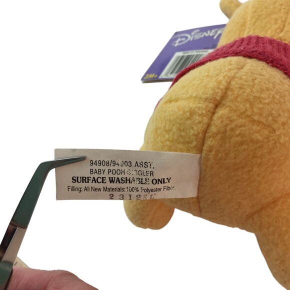 Vintage Fisher Price Disney Pooh Giggler Plush 6" Stuffed Animal w/Tags 2002 - Picture 7 of 8